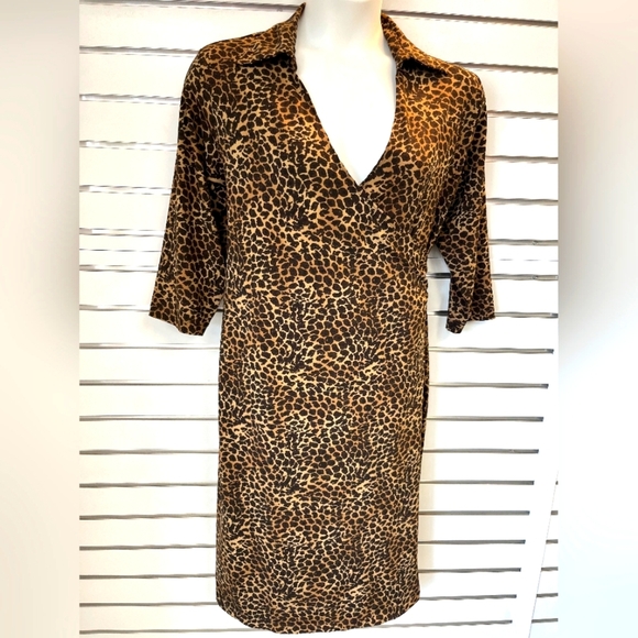 SOFT by AVENUE Y2k Cheetah, Wrinkle free Dress Sz 18/20 - Picture 1 of 3